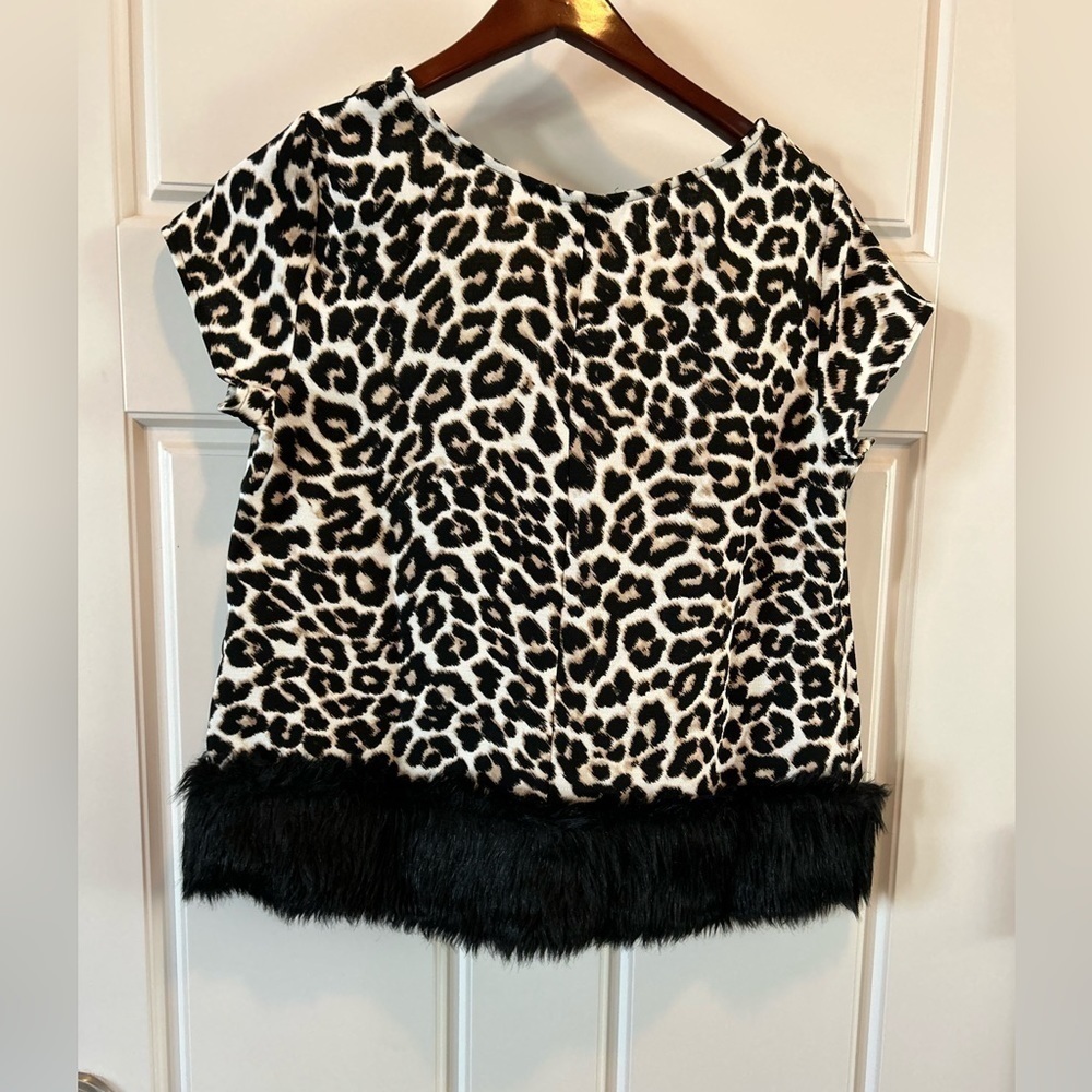 NWT Worthington Leopard w/faux fur - Picture 2 of 8